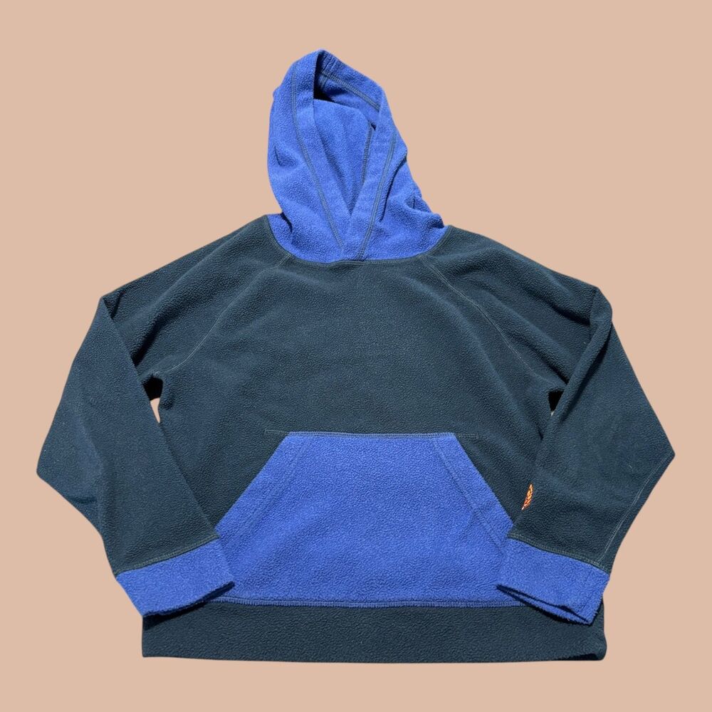 Stio Turpin Fleece Hoodie Kids Size 8 Navy Kangaroo Pocket Long Sleeve Pullover